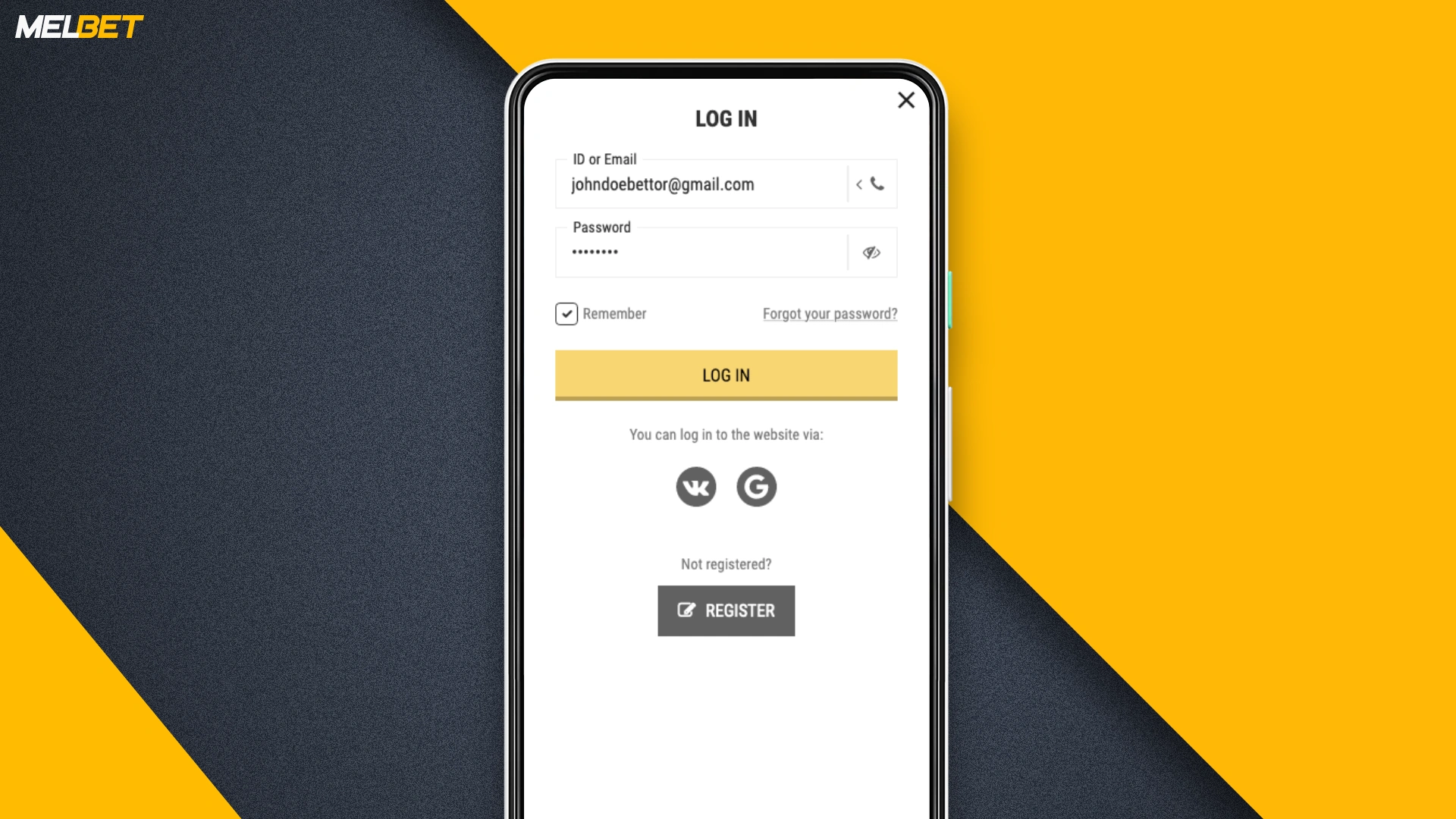To withdraw funds from Melbet, first log in to your account with your username and password