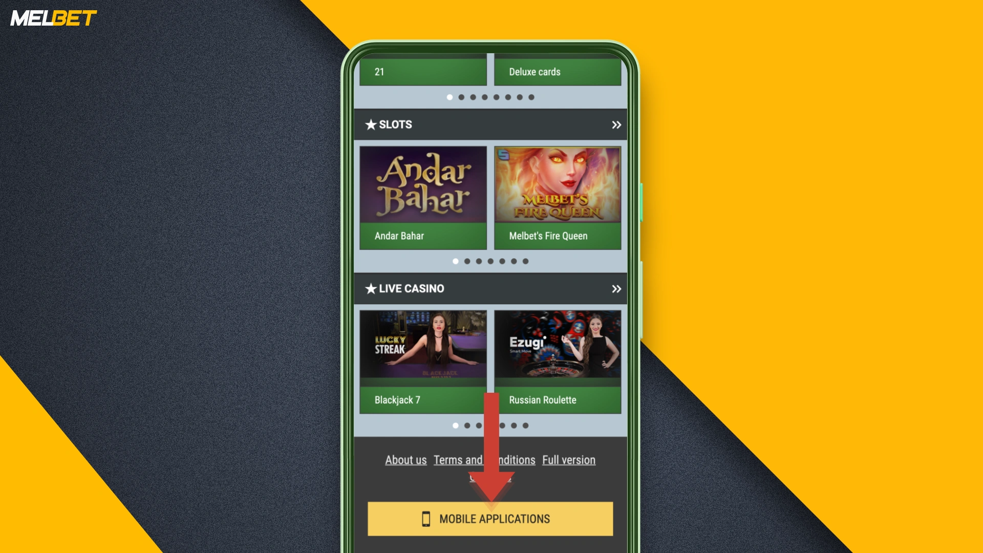 The process of downloading the melbet app on android