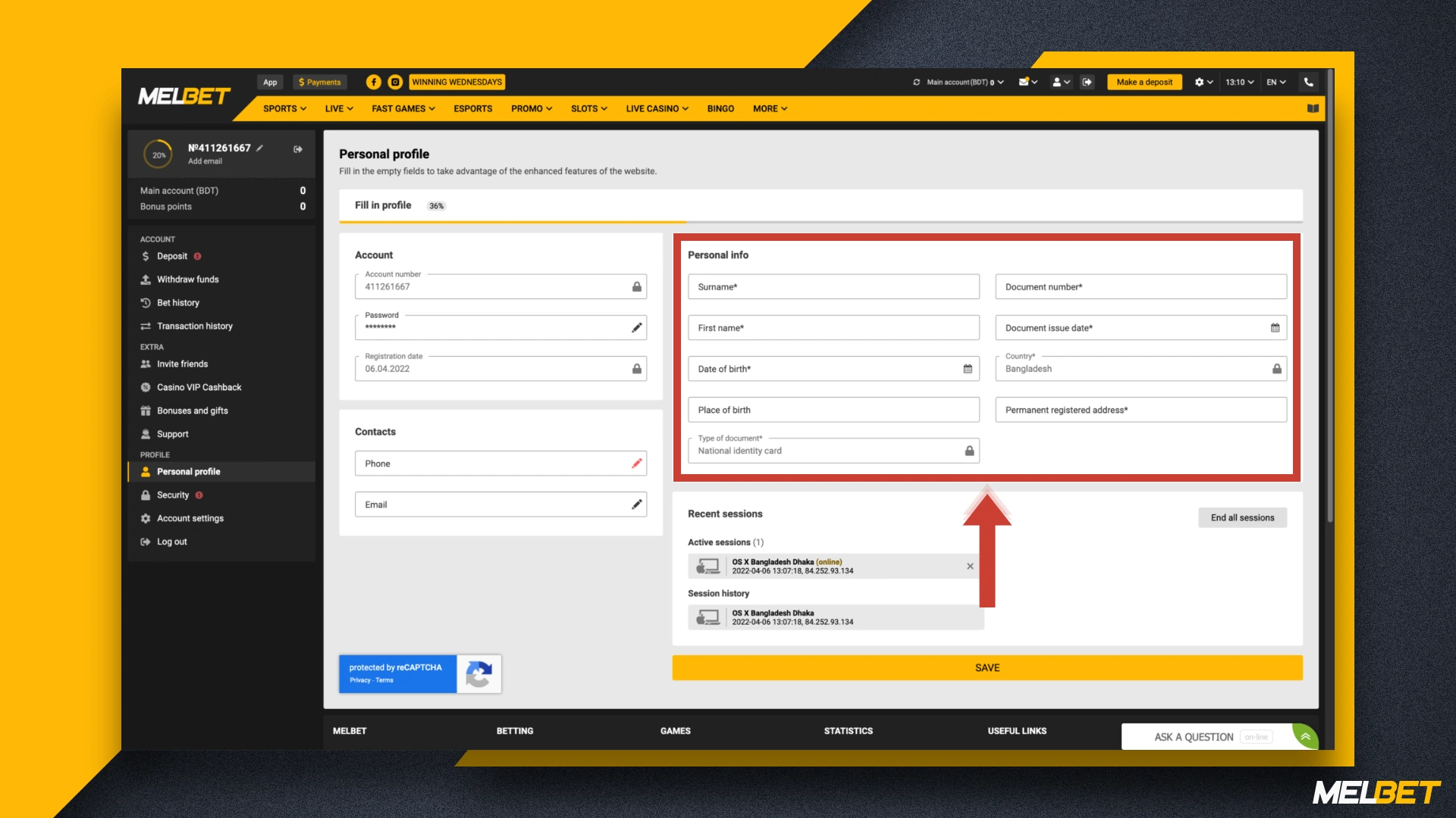 For full verification of your Melbet account, you must go through the standard procedure, which includes confirmation of your email, personal data and identity verification using documents
