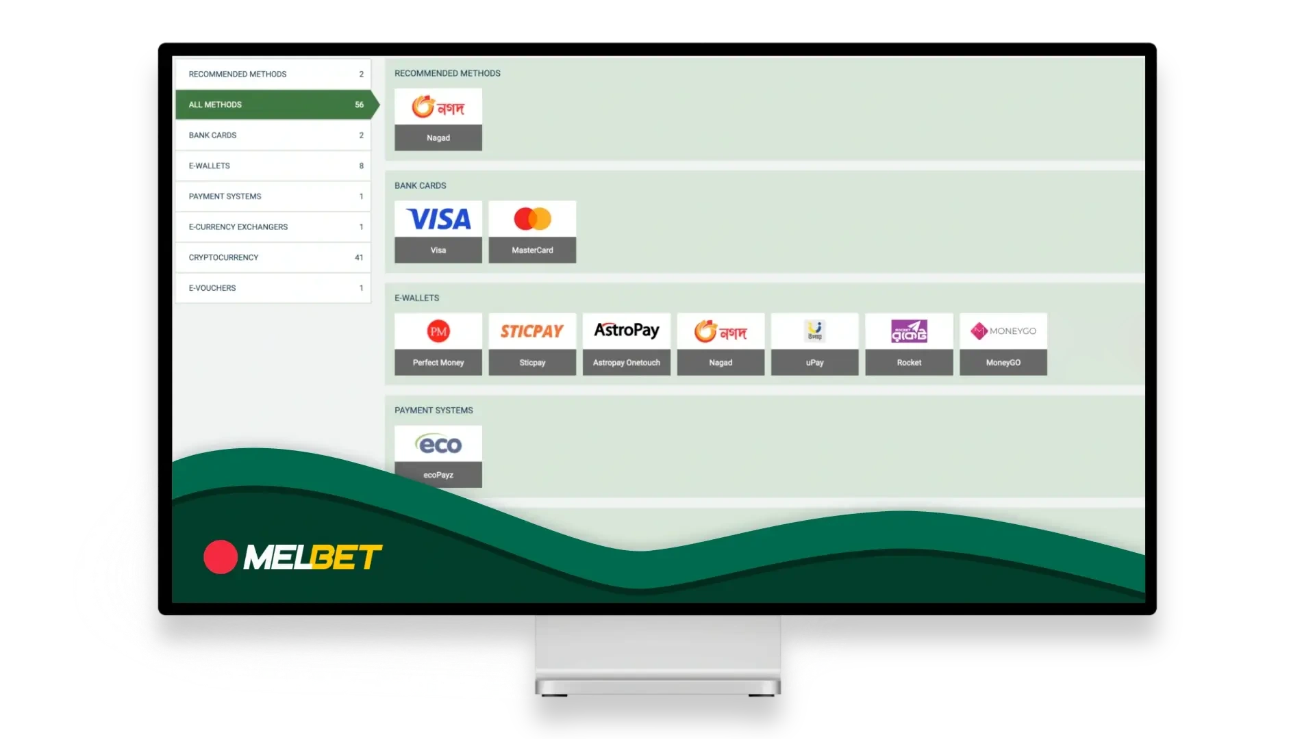 Available deposit and withdrawal options at Melbet website and app in Bangladesh